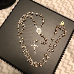Necklace, Silver Rosary .